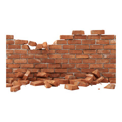 Isolated Transparent Background Brick Wall Fragment