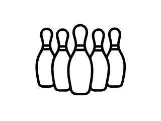 Fototapeta premium Bowling pins line art vector Bowling pins flat icon vector