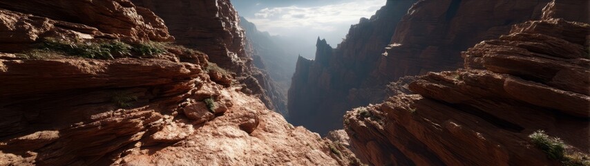 Obraz premium Panoramic 360 degrees hdr view of majestic canyon landscape in nature's embrace