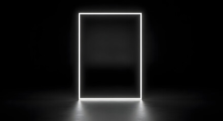 Minimal Black Background with Glowing Frame