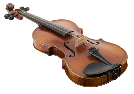 Isolated Antique Wooden Violin
