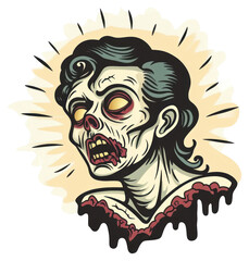 Fototapeta premium PNG Zombie art illustration drawing.