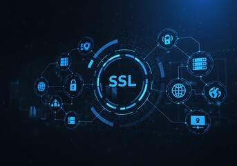Obraz premium Modern illustration of secure sockets layer (ssl) and internet data security concept