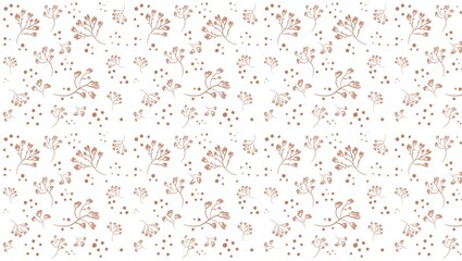 Floral pattern with delicate branches and small dots