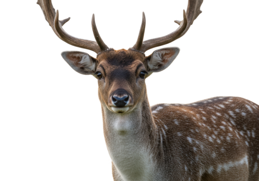 Isolated Fallow Deer Portrait Wildlife Animal