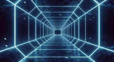 abstract tunnel with light lines
