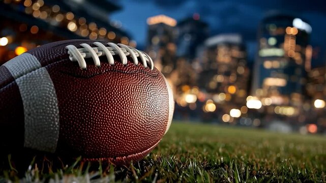 Night Football Game on Grass Field