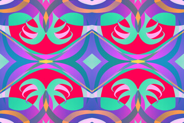 gradient line art pattern of indonesian culture traditional tenun batik ethnic dayak ornament	