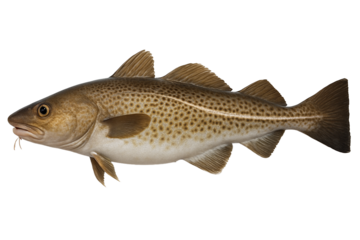Atlantic COD Fish isolated on transparent background