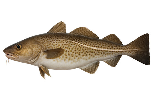 Atlantic COD Fish isolated on transparent background