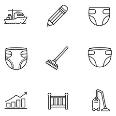 Fototapeta premium Simple black and white icon set featuring diverse concepts for various applications