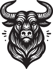 Obraz premium Stylized Bull Head Mascot Logo Vector