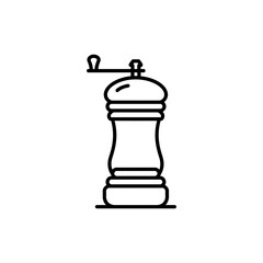 Fototapeta premium Minimal black icon of a spice grinder for kitchen use