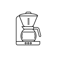 Minimalist black icon of a thermal carafe brewer in outline style