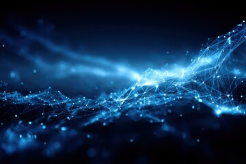 An abstract technology background featuring interconnected network lines and dots, representing a futuristic and modern concept.