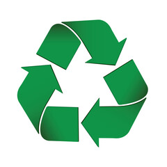 Green Recycling Symbol. Reducing waste and reusing, zero waste. Vector illustration