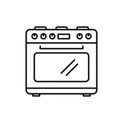 Fototapeta premium Thin Linear Icon of a Glass Door Oven