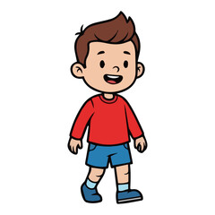 Boy Mascot Walking in Casual Outfit