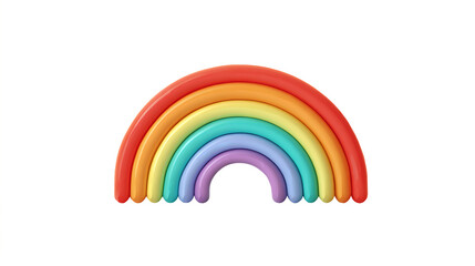 Fototapeta premium 3d rainbow icon isolated on transparent background hc.png