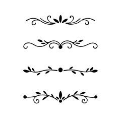 Set of Vintage decorative lines. text dividers. Line border. Lines separators, Borders, Vintage dividers, Underline elements. Divider set vector. Vector illustration.Line dividers.	