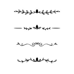 Set of Vintage decorative lines. text dividers. Line border. Lines separators, Borders, Vintage dividers, Underline elements. Divider set vector. Vector illustration.Line dividers.	