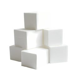 Sugar cubes stacked isolated on transparent background