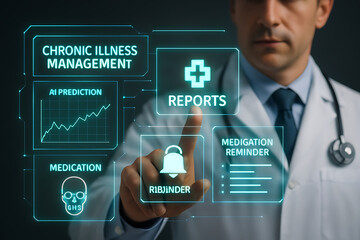 Chronic illness management ai prediction medical report medication reminder digital health doctor interface