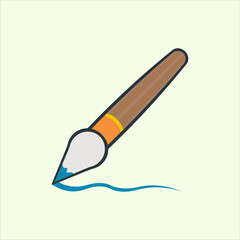 Brush icon. icon related to design elements. suitable for web site, app, user interfaces,element, printable etc. flat icon style. simple vector design editable