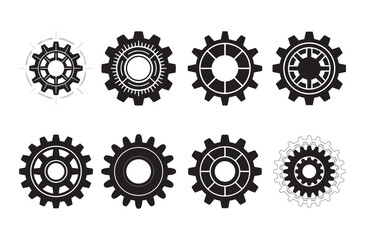 Black gears mechanical components cogs