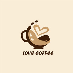 love coffee logo icon vector