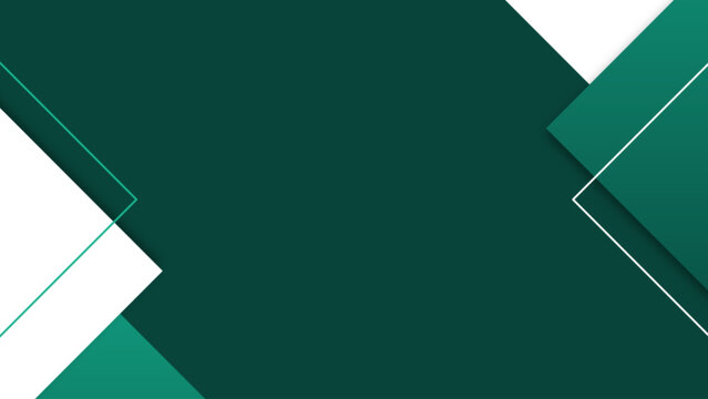 Abstract green geometric background with layered shapes and white space.
