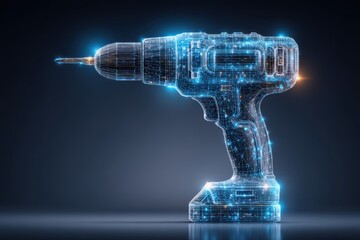  driller with a unique blue wire pattern design, perfect for technology or industrial themed projects.