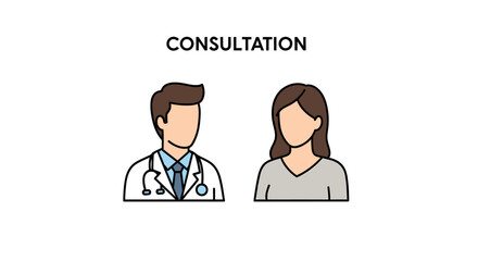 Fototapeta premium Doctor Consultation Illustration Healthcare Professional Meeting with Patient for Advice and Diagnosis