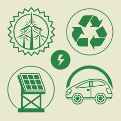 Sustainable Lifestyle Eco Icons – Green Energy Vector Pack