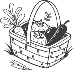 Birthday gift basket with sweet cream cake and fruit