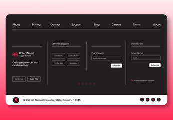Modern Website Footer Section Template