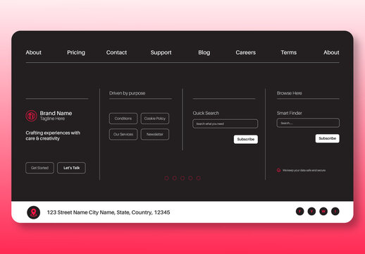 Modern Website Footer Section Template