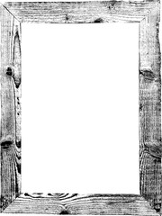 Large rustic wooden frame texture with a transparent background