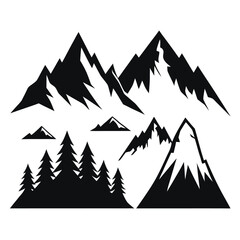 Obraz premium Mountain Landscape Silhouette with Forest