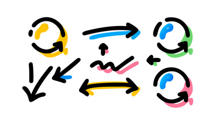 Colorful Arrow Diagram Visualizing Process Flow and Connectivity for Clarity