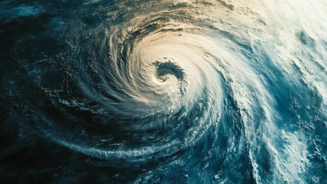 Mesmerizing aerial view of majestic oceanic whirlpool in spiraling motion
