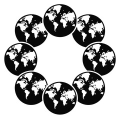 vector illustration of earth globes
