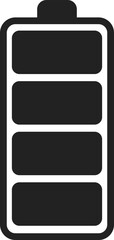 battery full icon . Technology concept. Full battery charge interface button. power electricity and energy symbol. Power level accumulator sign