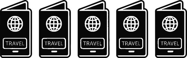 black and white icons set