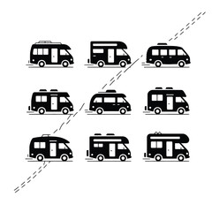 transportation icons set