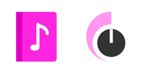 Abstract Music Player App Icon: Pink, White, and Gray Design Elements