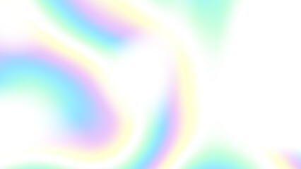 Blurred rainbow light refraction texture overlay effect for photo and mockups. Organic drop diagonal holographic flare on a white wall