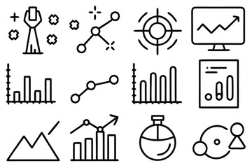 Set of Business and Finance Icons analytics growth