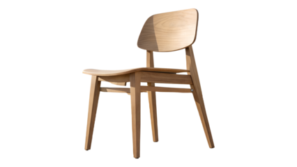 Minimalist Wooden Chair Design Isolated Piece of Furniture for Modern Living Spaces and Interior Design Projects on transparent background 