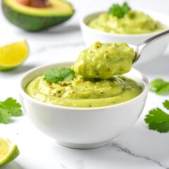 Creamy Avocado Dip Refreshing and Nutritious Snack with Lime and Cilantro